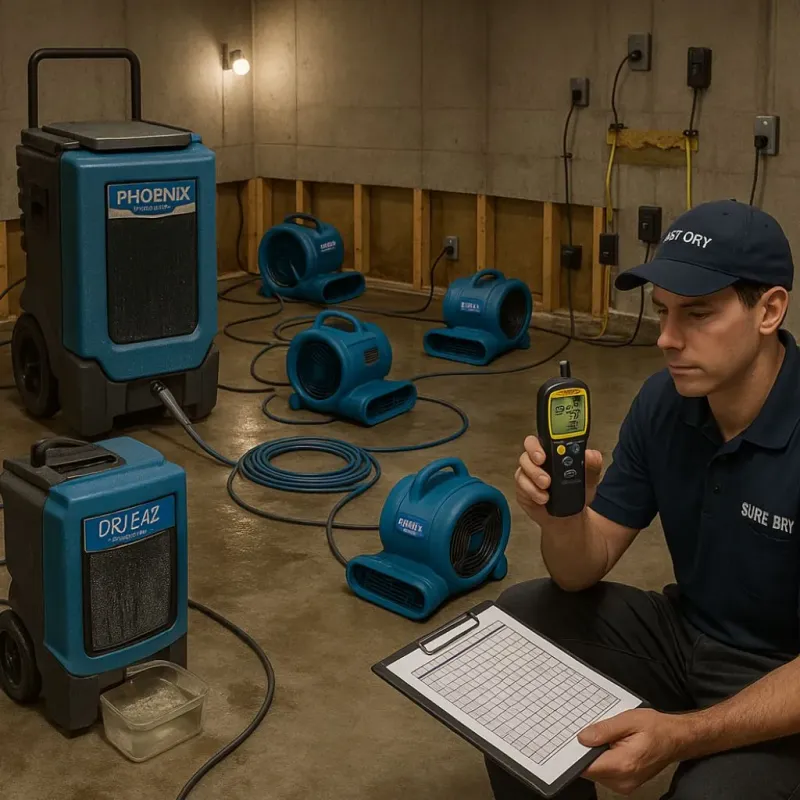 Structural Drying and Dehumidification process in Flora, IN